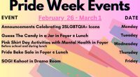 Come participate in our annual Pride Week! From Feb. 26 to March 1st Announcements Celebrating 2sLGBTQIA+ Icons Monday February 26 Guess the Candy in a Jar in the Foyer at […]