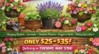 If April showers bring May flowers, then we are delivering our reasonably priced&nbsp;potted planters, lavender, hanging baskets, outdoor&nbsp;planters, strawberry baskets, assorted veggies and herbs, potting soil and so much more [&hellip;]